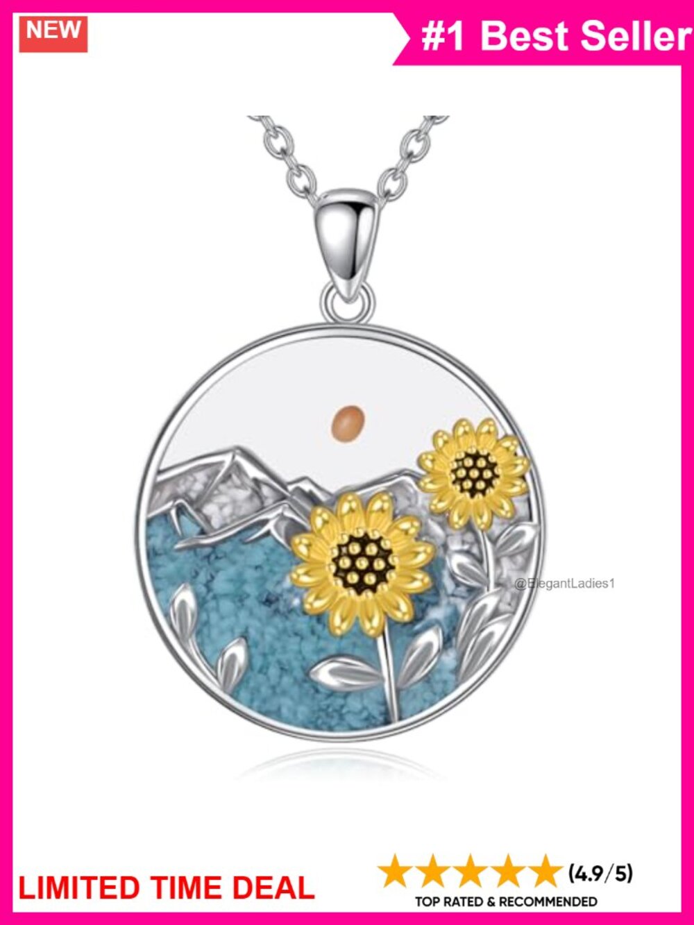 Sterling Silver Mustard Seed Necklace Celtic Sunflower Pendant